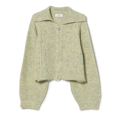 ビッグカラー ダブルジップ ニット