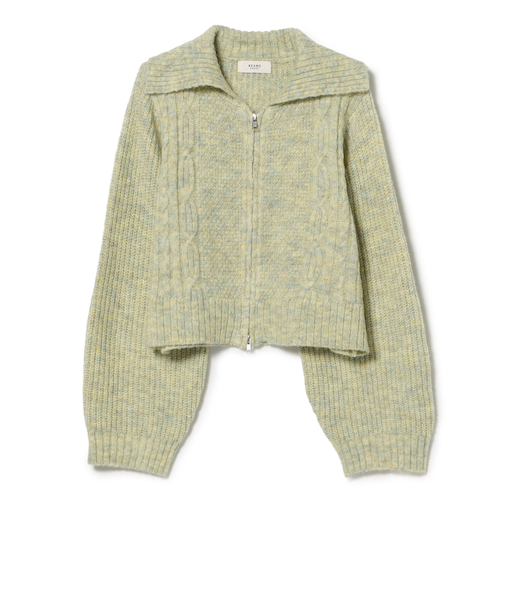 ビッグカラー ダブルジップ ニット