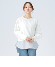 サカリバ × ストライプ フェイクレイヤー プルオーバー