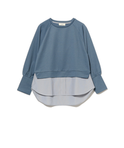 サカリバ × ストライプ フェイクレイヤー プルオーバー