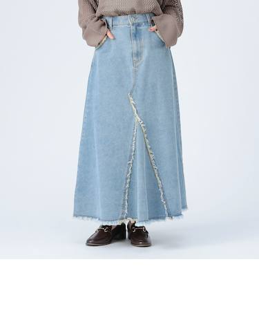 カラーダメージ デニム スカート