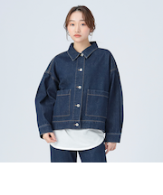タック スリーブ オーバー デニム ジャケット