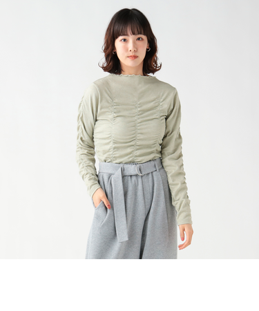 シャーリング ギャザー プルオーバー