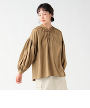 レースアップ リボンブラウス