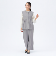 ペプラム ベスト × パンツ セットアップ