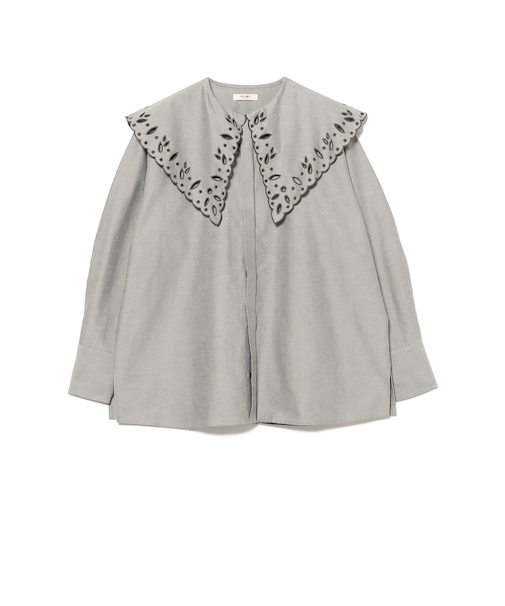 刺繍 ビッグカラー シャツ