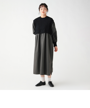 ニット × ドッキング ワンピース