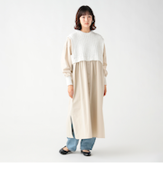 ニット × ドッキング ワンピース