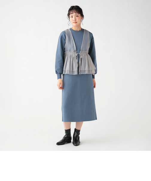 オーガンジー ベスト × カット ワンピース （セットアイテム）