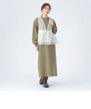 オーガンジー ベスト × カット ワンピース （セットアイテム）