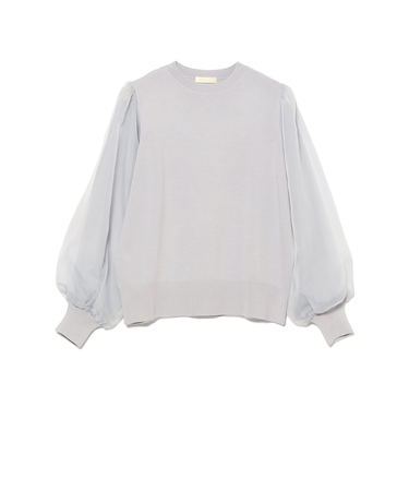 袖 オーガンジー プルオーバー