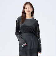 シアー ベロア リンガーTシャツ