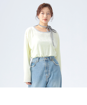 シアー ベロア リンガーTシャツ