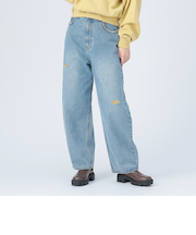 カラー ダメージ コクーン デニム