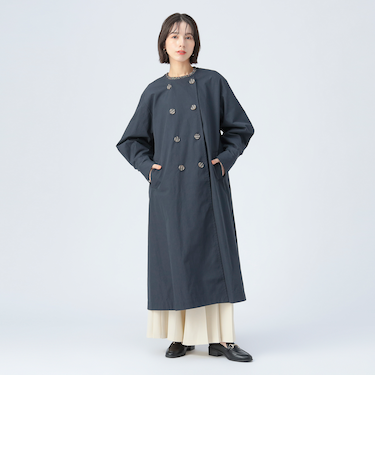 後ボタン ロングコート
