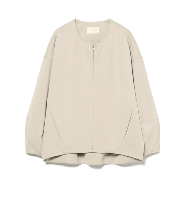 ノーカラー コクーン ブルゾン