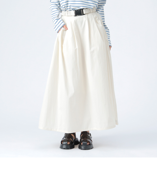 撥水 ナイロン ガチャベルト スカート