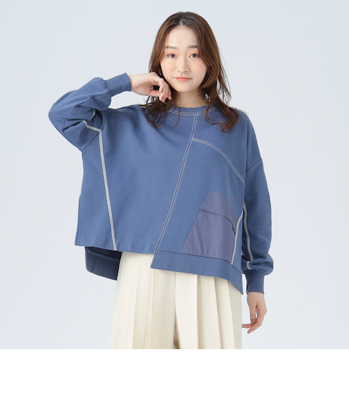 パッチワーク 切り替え プルオーバー