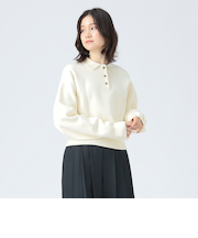 スウェット編み ニットポロシャツ