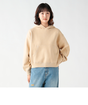 スウェットライク ニット パーカー