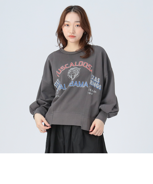 リメイク風 プリント プルオーバー