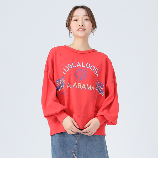 リメイク風 プリント プルオーバー