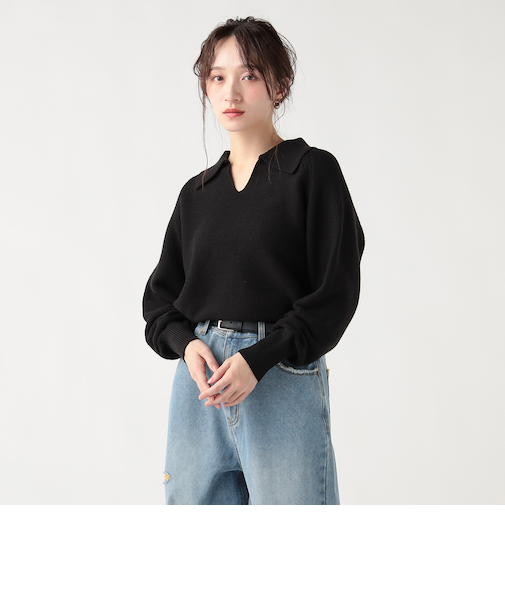ガーター ポロ ニット