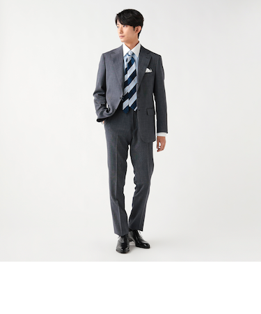 強撚 ピンヘッド 3ボタン スーツ