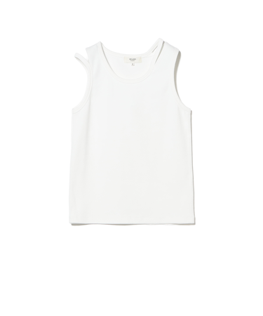 アシンメトリー カットアウト タンクトップ