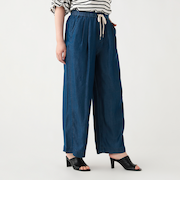 イージー デニム ワイドパンツ