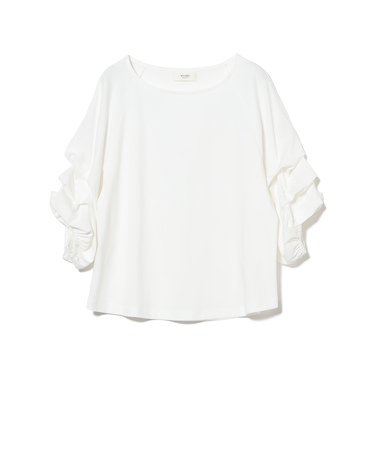 タック バルーンスリーブ シルケット プルオーバー