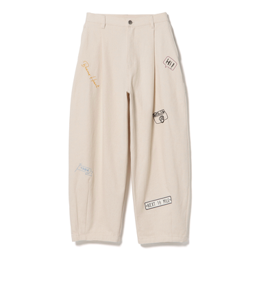 ロゴプリント 刺繍 パンツ