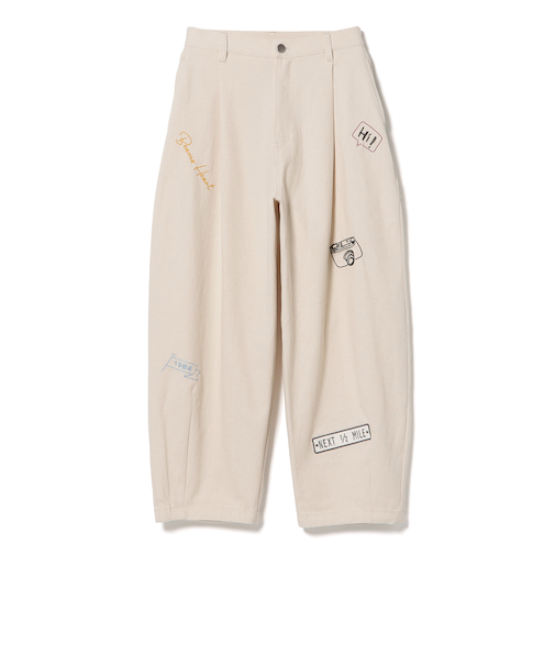 ロゴプリント 刺繍 パンツ