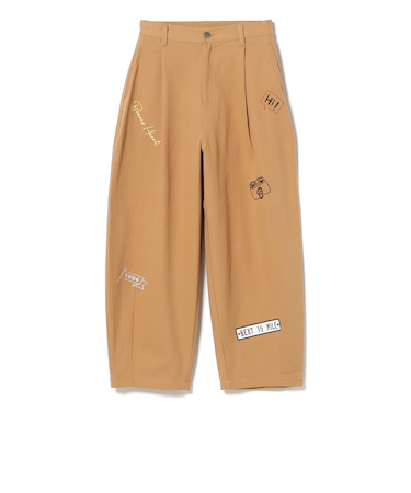 ロゴプリント 刺繍 パンツ