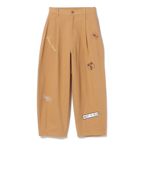 ロゴプリント 刺繍 パンツ