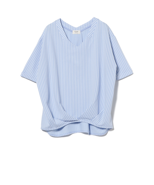 ストライプ ジャカード カットソー