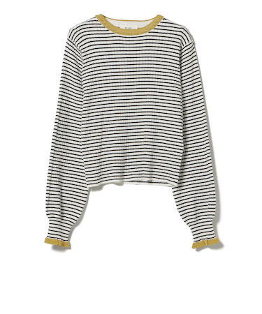 配色ラメフリル ニット プルオーバー