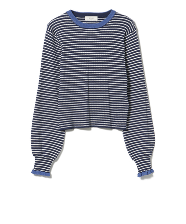 配色ラメフリル ニット プルオーバー