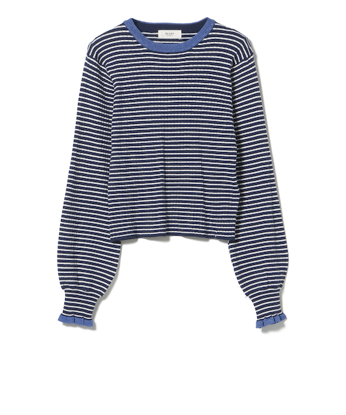 配色ラメフリル ニット プルオーバー