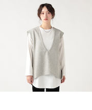 Vネックベスト×ロングスリーブT（セットアイテム）