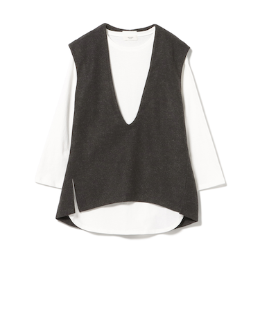 Vネックベスト×ロングスリーブT（セットアイテム）