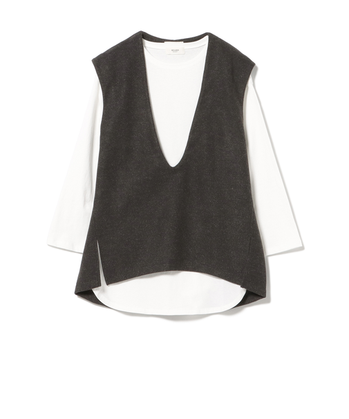 Vネックベスト×ロングスリーブT（セットアイテム）