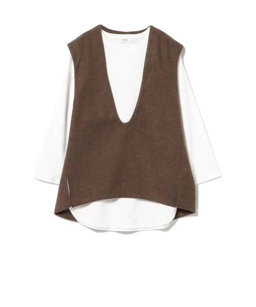 Vネックベスト×ロングスリーブT（セットアイテム）