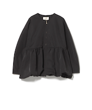 ノーカラー バルーン ジップ ブルゾン