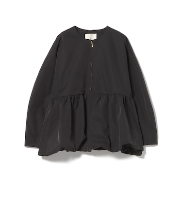 ノーカラー バルーン ジップ ブルゾン