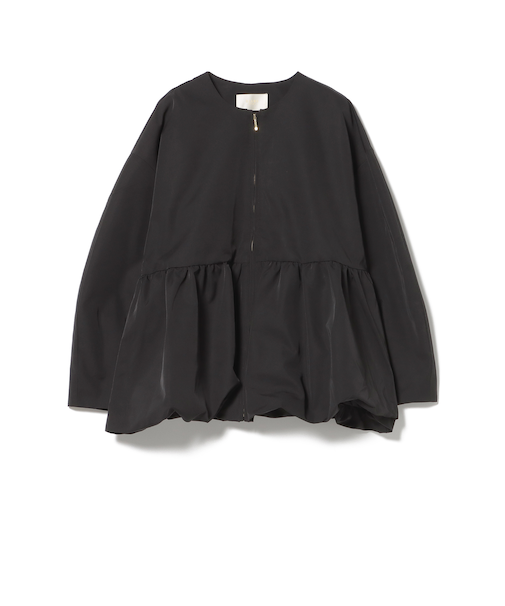 ノーカラー バルーン ジップ ブルゾン