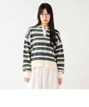 マルチボーダー ポロニット プルオーバー