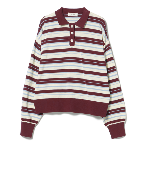 マルチボーダー ポロニット プルオーバー