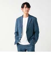 デニムプリント シアサッカー 2ボタン ジャケット（セットアップ対応）