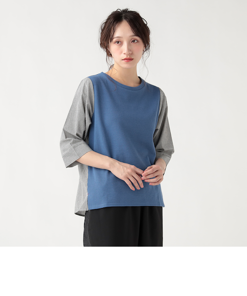 ワッフル × ストライプ プルオーバー